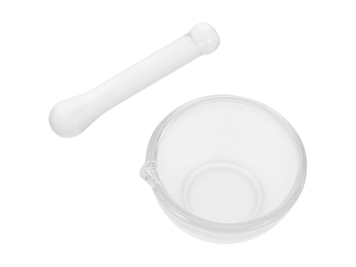 Conjunto De Pilão E Almofariz Culinário De Vidro De 60 Ml Com Base Espessa – Conjunto Manual