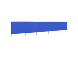 Maison Exclusive - Para-vento Com 5 Painéis Em Tecido 600x80 Cm Azul-ciano