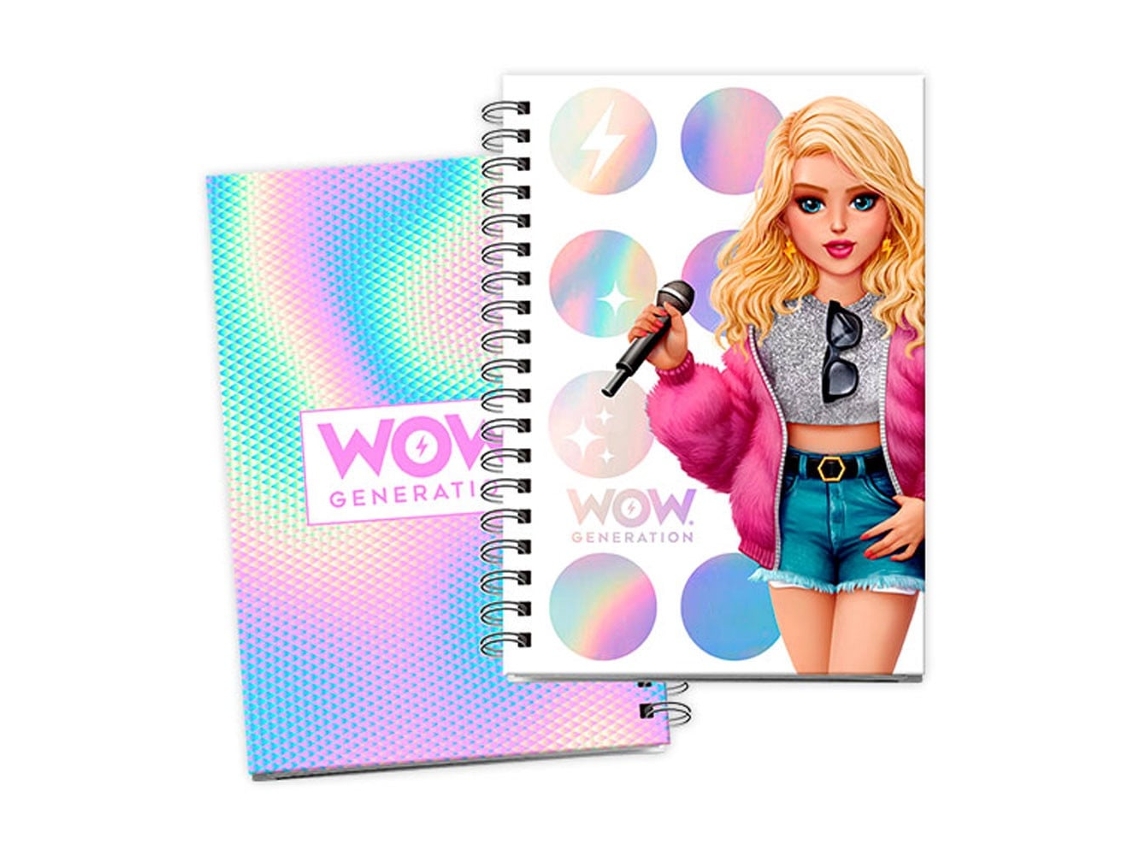 Caderno Wow Generation Sing A5 com Linhas e Adesivos BRILVIBERA