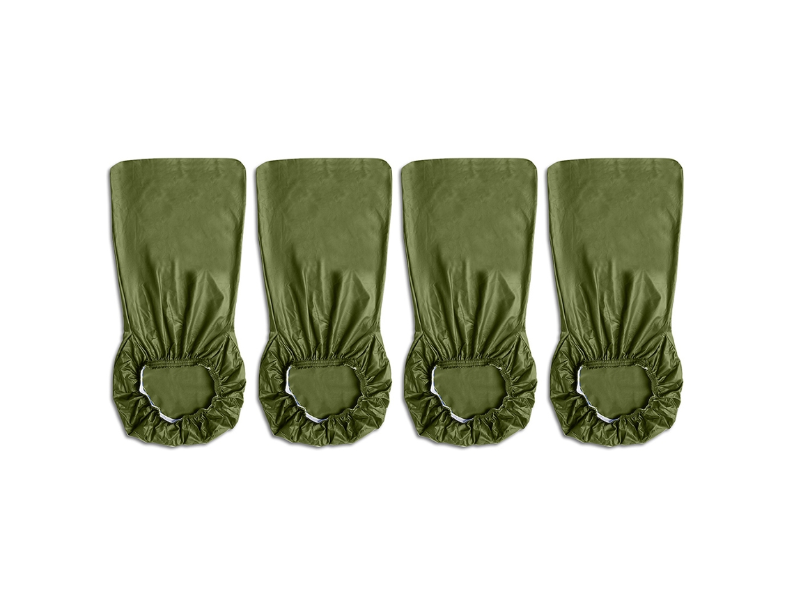 Capa de Cadeira de Jantar Elástica de Couro Pu À Prova D'água Lavável 4pcs Verde | S/MARCA