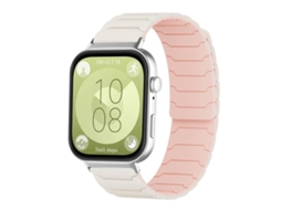 Bracelete Para Huawei Watch Fit 4 / Fit 4 Pro / Fit 3 - Silicone Magnético Rosa-claro-areia