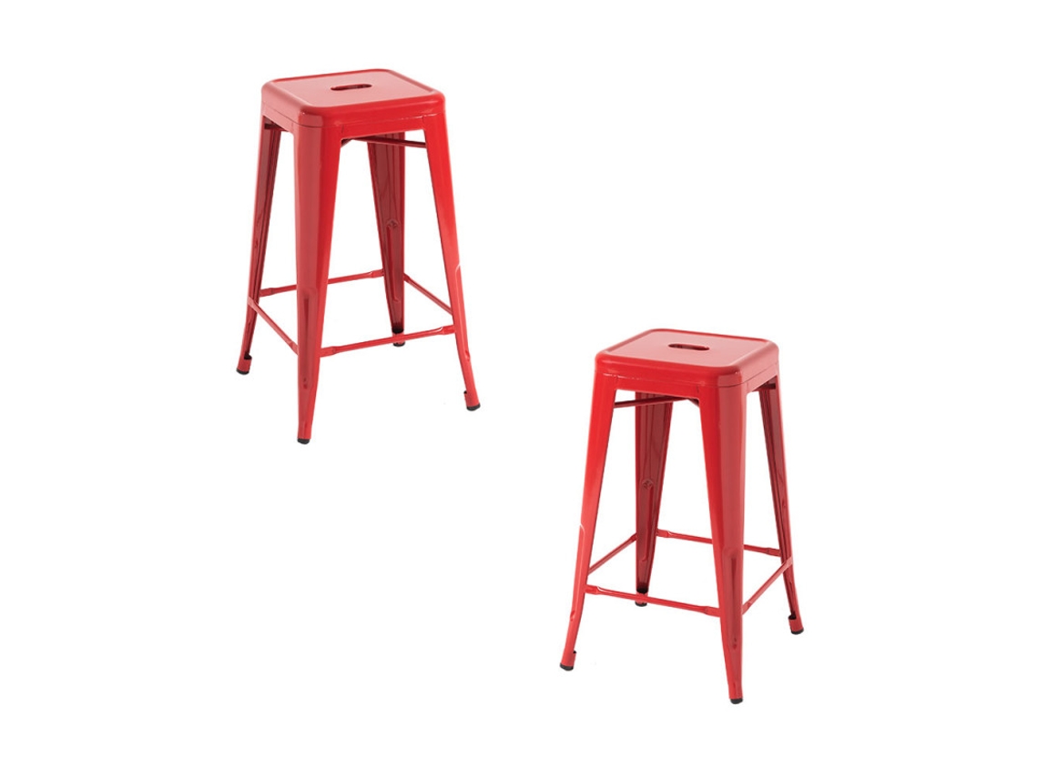 Pack 2 Bancos Torix Baixos 65 Cm - Vermelho