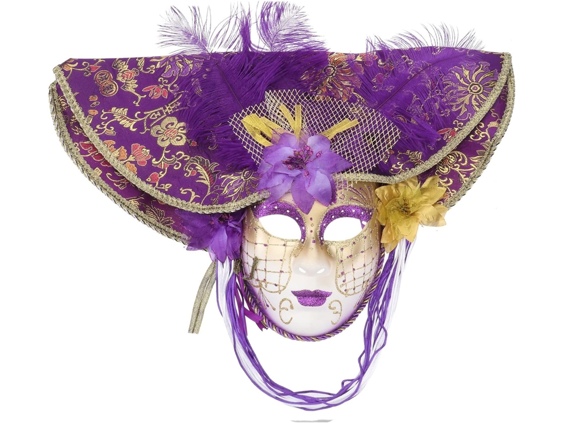 Máscara Facial Completa Elegante Em Estilo Europeu, Chapéu Grande Para Mulheres, Acessório Para Festas.