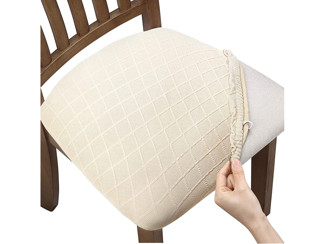 Capa Impermeável Para Cadeira De Jantar - Proteção De Assento - Lavável - Para Cadeiras De Sala De Jantar - Bege