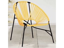 Vidaxl Cadeira De Jardim Em Forma De Ovo Vime Pe Preto E Amarelo