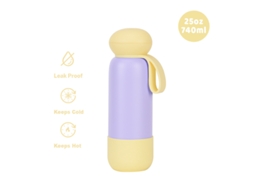 Copo Térmico Czhhmart, Garrafa De Aço Inoxidável Com Alça Portátil E Cores Contrastantes, 25oz /740ml Estilo 8