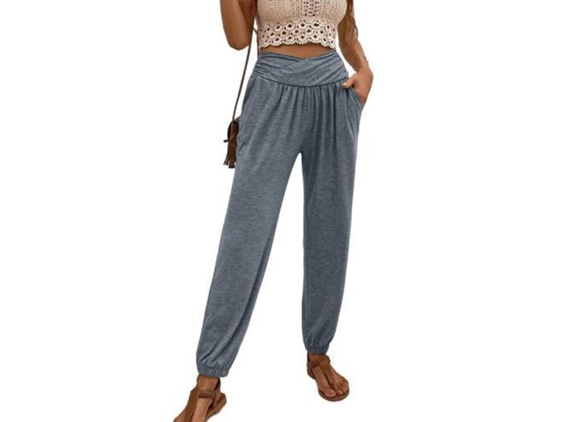 2026 pantalones de Yoga para Mujer Sueltos Con Bolsillos para Entrenamiento, Lounge Y Pijama XL Gris
