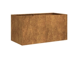 vidaXL Floreira enferrujada 80x40x40 cm aço resistente