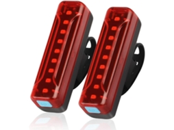 Lurelia Cone Treinamento, Kit Com 2 Lanternas Traseiras Para Bicicleta, Led Ultrabrilhante, 5 Modos De Iluminação, À Prova D'água Ipx5 (2 Cabos Usb