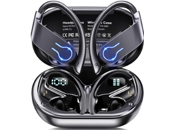 Auscultadores Bluetooth 5.3 JIAPEI, microfones, graves profundos, 48h, led, preto