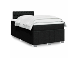 Vidaxl Cama Com Molas/colchão 120x200 Cm Tecido Preto
