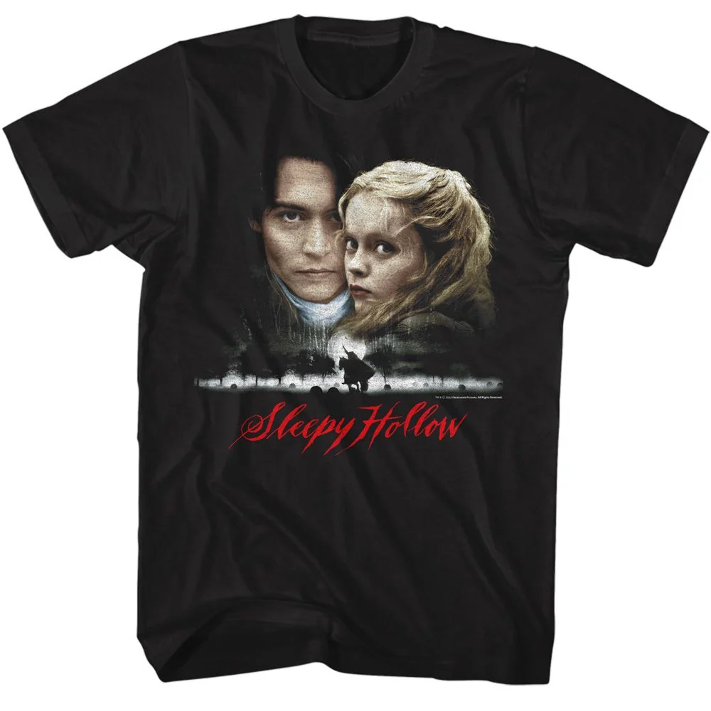 Camiseta preta Rockinstone Sleepy Hollow Movie para adultos, estilo exclusivo de designer.