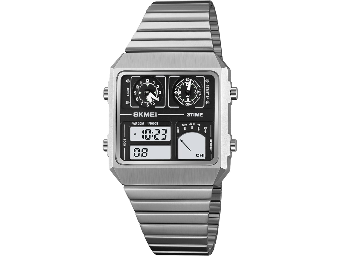 Lurelia Relógio De Pulso Unissexo, Aço Inoxidável, Calendário, Cronómetro, Alarme, 30m, Preto, Branco E Rosa, Modelo Lx06041