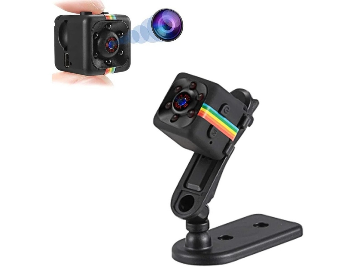 Minicâmera sem fio Bestvite 1080P com visão noturna e detecção de movimento (preta)