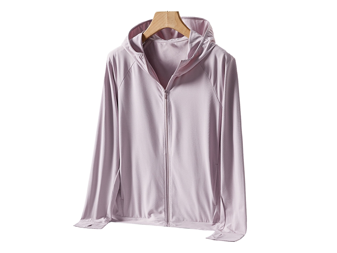 Jaqueta De Proteção Solar Feminina Quick Dry Com Capuz Uv50+ Para Corrida E Trekking Rosa Xl