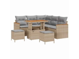 Maison Exclusive - Conjunto De Sofá De Jardim 8 Pcs Bege Rattan Sintético