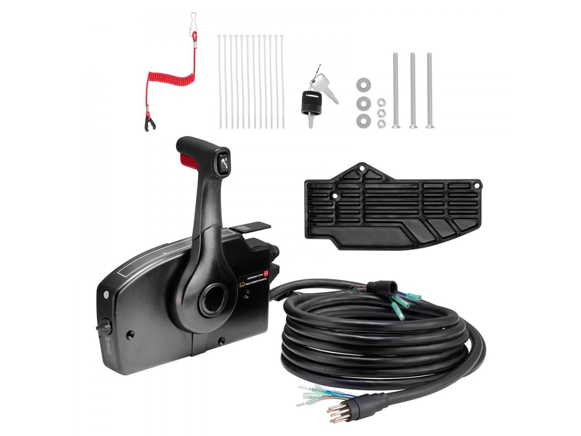 Conjunto De Comando Lateral, Controlo Remoto E Manete Com Power Trim Para Motores Mercury 2t Tekmaquinas