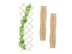 Conjunto Com 3 Treliças De Parede Dobráveis E Ajustáveis Em Madeira De Abeto Para Plantas Trepadeiras