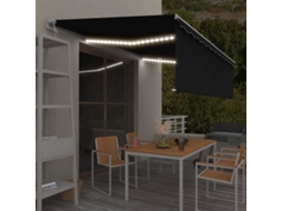 Vidaxl Toldo Automático Com Estore/led/sensor De Vento 5x3 M Antracite