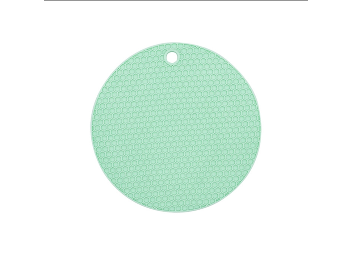 Guardanapo de Mesa Redondo Borracha Antiaderente Resistente Ao Calor Lavável 14.5cm Verde