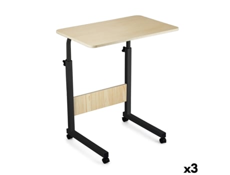 Mesa De Apoio Moblekit Castanho Preto 60 X 40 X 65 Cm Madeira Metal (3 Unidades)