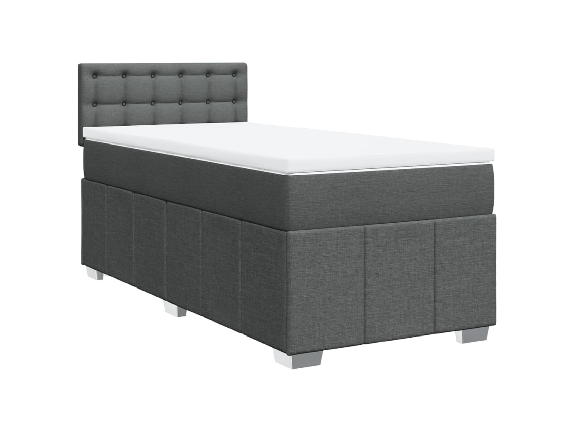 Cama com Molas/colchão 90x190 Cm Tecido Cinza escuro MAISON EXCLUSIVE