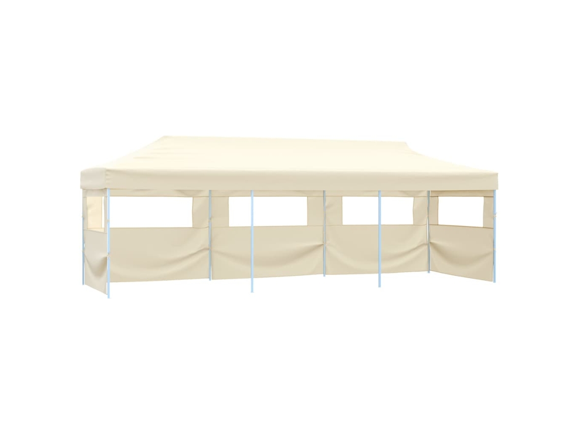 Vidaxl Tenda Para Festas Pop-up Dobrável C/ 5 Paredes 3x9 M Creme