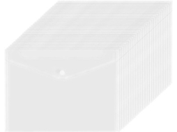Documentos 80 Unidades - A5 Pastas De Documentos - Plástico - Transparente - Impermeável - Fechamento Com Clipe - 24 X 17 Cm - Pasta De Documentos