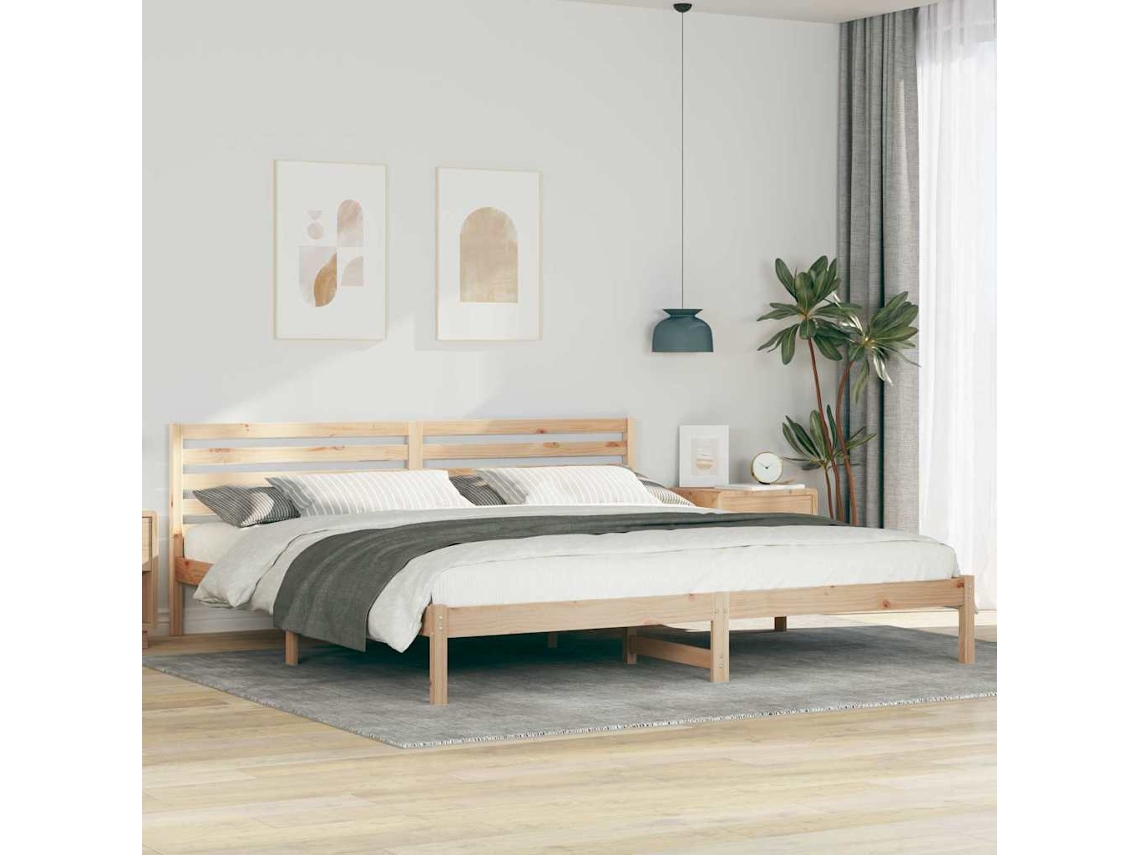Vidaxl Estrutura Da Cama Com Cabeceira Castanho 200 X 210 Cm