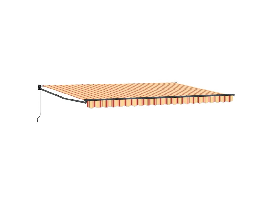Toldo Retrátil Manual Multicolorido Vermelho E Laranja Vidaxl Multicolorido Poliéster