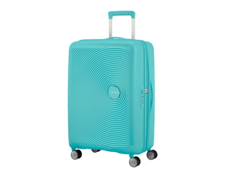 Mala De Viagem AMERICA TOUSRISTER Soundbox (Média - 67Cm - Expansível - 4 Rodas - 3,7 Kg) Azul Piscina