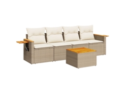 Garden Sofa Set, Garden Sofa Sets Vidaxl Bege Rattan / Vime (n/a)