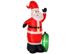 Papai Noel Inflável De 240 Cm Com Luzes De Led E Sacola De Presentes, Decoração De Natal.