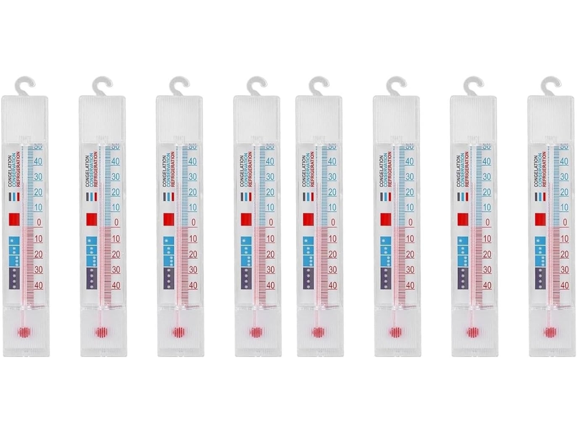 Lurelia Termómetro Para Frigorífico, 8 Unidades, Para Frigorífico E Congelador, Alta Precisão, Visor Fácil Leitura, Suporte Prático