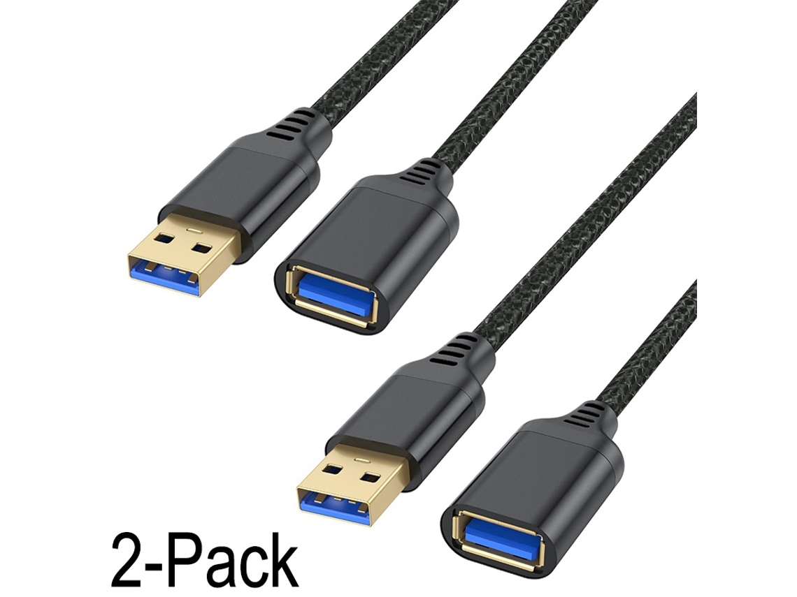 Lurelia Cabo De Extensão Usb 3.0 2m, Até 5 Gbps, Macho Para Fêmea
