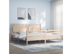 Estrutura De Cama Super King Size Com Cabeceira Madeira Maciça