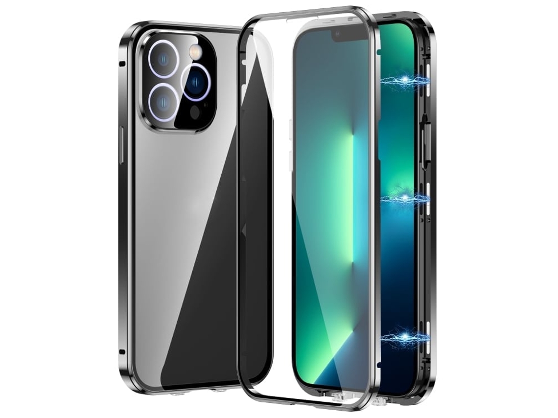Capa De Vidro Temperado Hd Para Iphone 13 Pro Max - Fecho Magnético Duplo