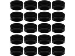 20-tampas De Extremidade Redondas Plástico Preto, Antiderrapantes E Fáceis De Instalar, Para Tubos De Nylon 38mm, Ideais