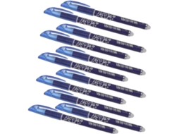 Canetas De Tinta Azul Apagáveis, Escrita Leve E Suave, 12 Unidades Com
