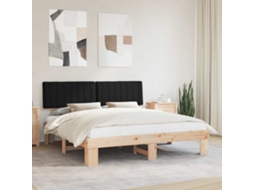 Vidaxl Estrutura de Cama com Cabeceira Estofada Preto 180 X 200 Cm