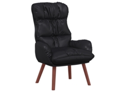 Conjunto 1 Cadeira Relaxante Vidaxl Preto Couro Sintético (69 X 74 X 93 Cm)