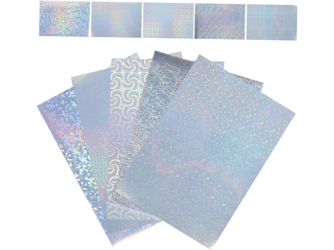 Lote De 30 Folhas - Folha Holográfica Autocolante Em Animais De Estimação - Pelable Sem Resíduo