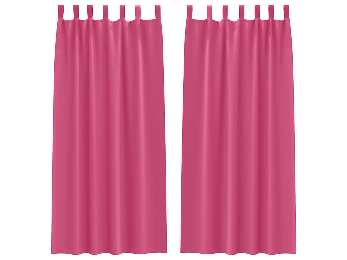 Maison Exclusive - Cortinas Blackout Com Argolas 2 Pcs Rosa Brilhante 245 X 140 Cm