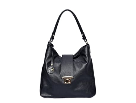 Mala De Mulher Roberta M Top Handle Rm Pele Preto