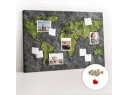 Quadro De Cortiça Com Impressão Mapa-múndi Para O Corredor Espelharte (120x80 Cm)