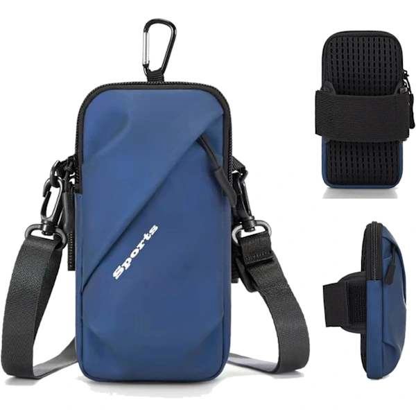 (azul) Braçadeira Com Suporte Para Celular, Bolsa Transversal Com Alça De Ombro Para Iphone E Outros, A