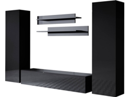 Conjunto de Móveis de TV Luke 7B MÓVEIS BONITOS (Preto - 260x40x165 cm)