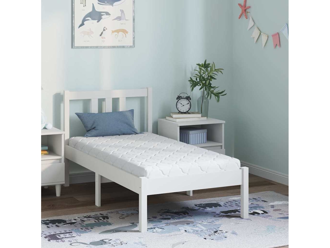 Vidaxl Colchão Branco 70 X 140 Cm Tecido Jacquard