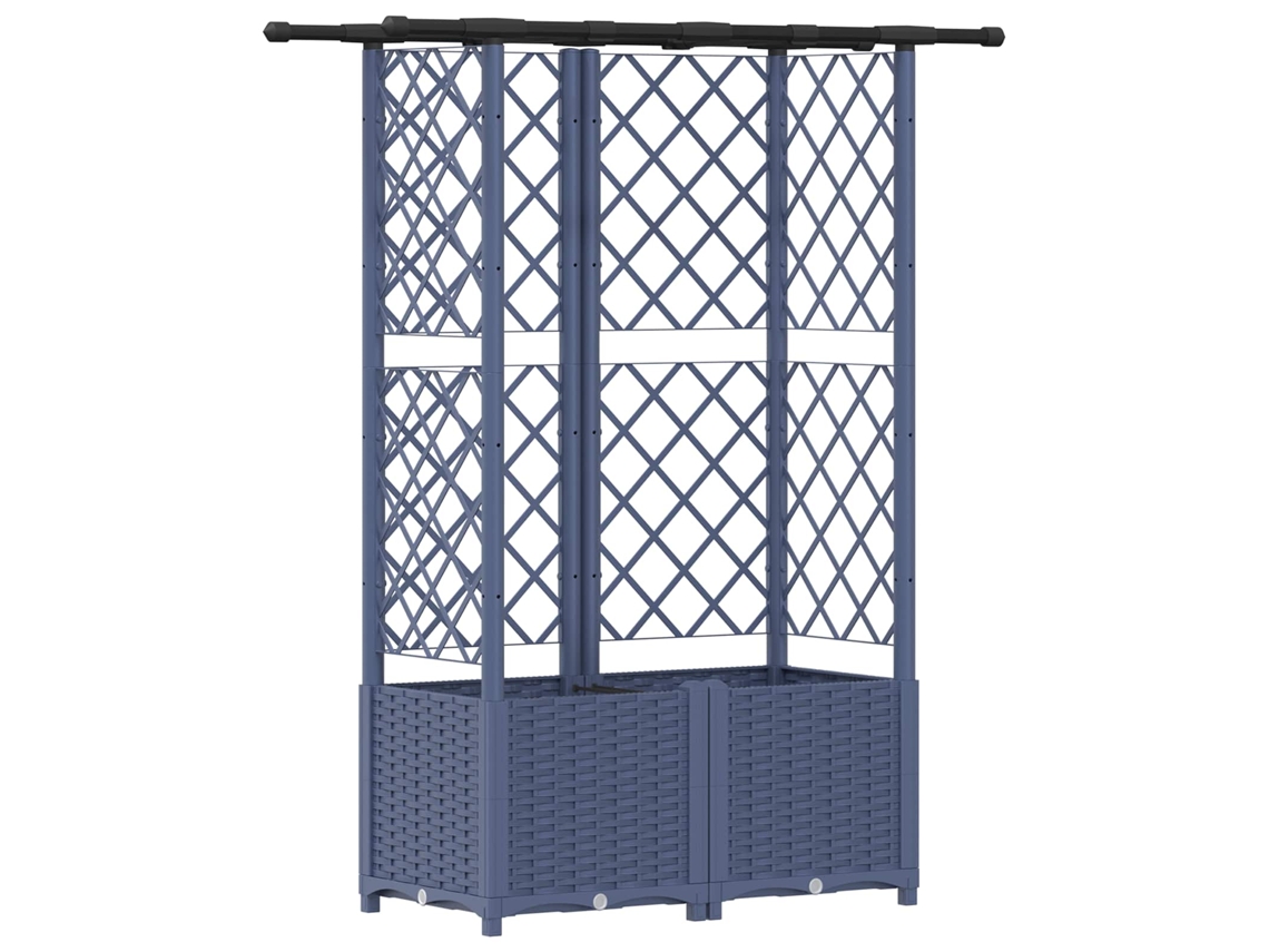 Conjunto 1 Canteiro De Jardim Elevado Vidaxl Cinzento Polipropileno (124,5 X 40 X 136 Cm)