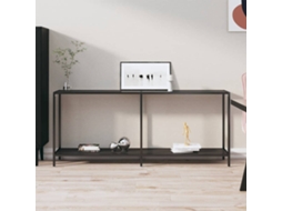Vidaxl Mesa Consola Preto 180x35x75,5 Cm Vidro Temperado